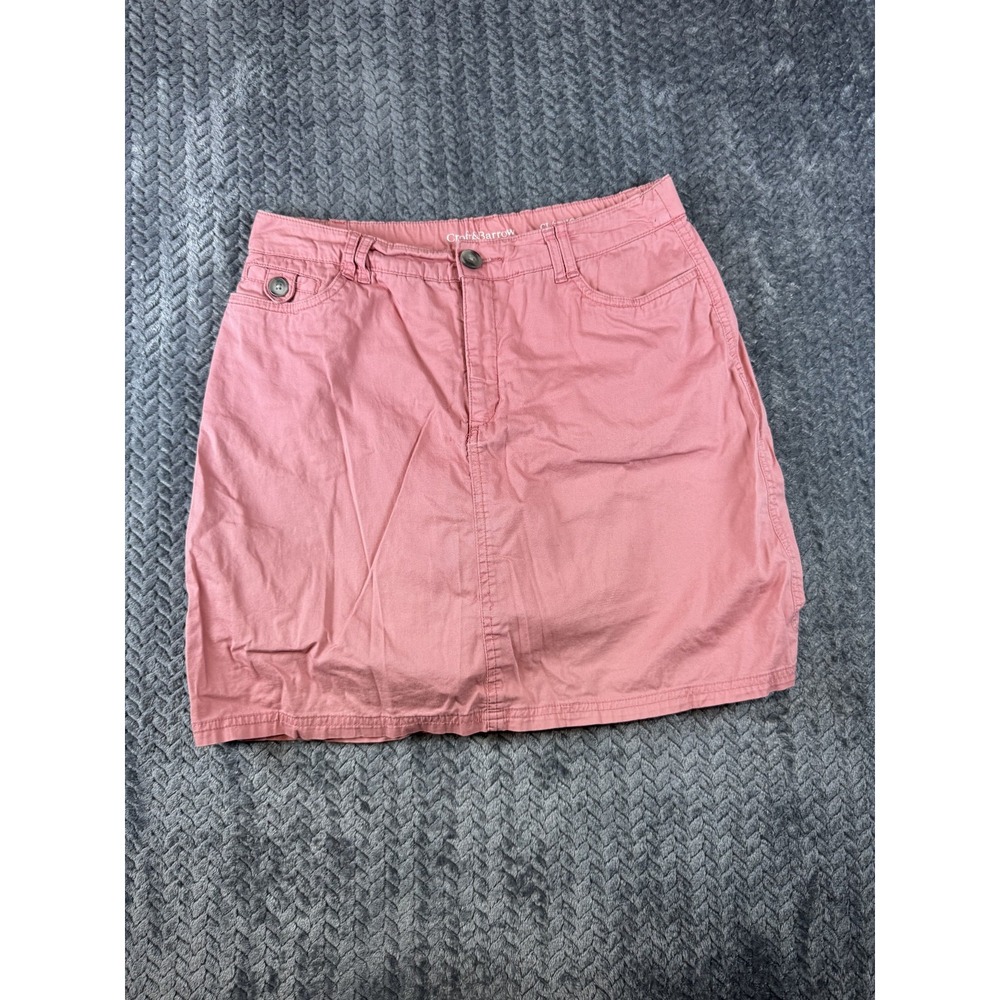 Croft & Barrow A Line Skirt Womens 10 Salmon Pink Stretch Cotton Utility Classic